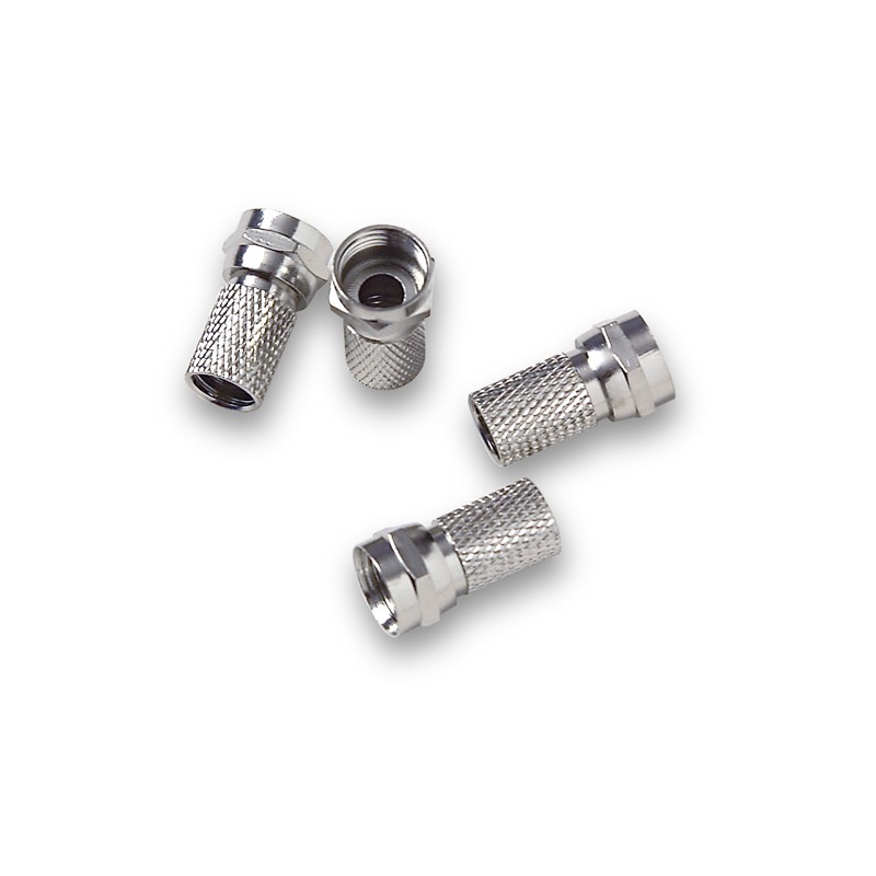 CONECTOR F PARA CABLE COAX 6mm B/N